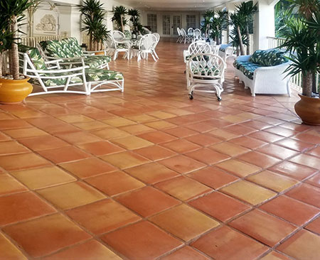 Mexican tile outdoor restoration on Florida patio professional restore